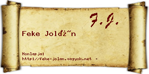 Feke Jolán névjegykártya
