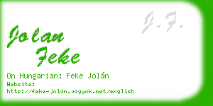 jolan feke business card
