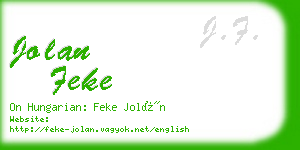 jolan feke business card